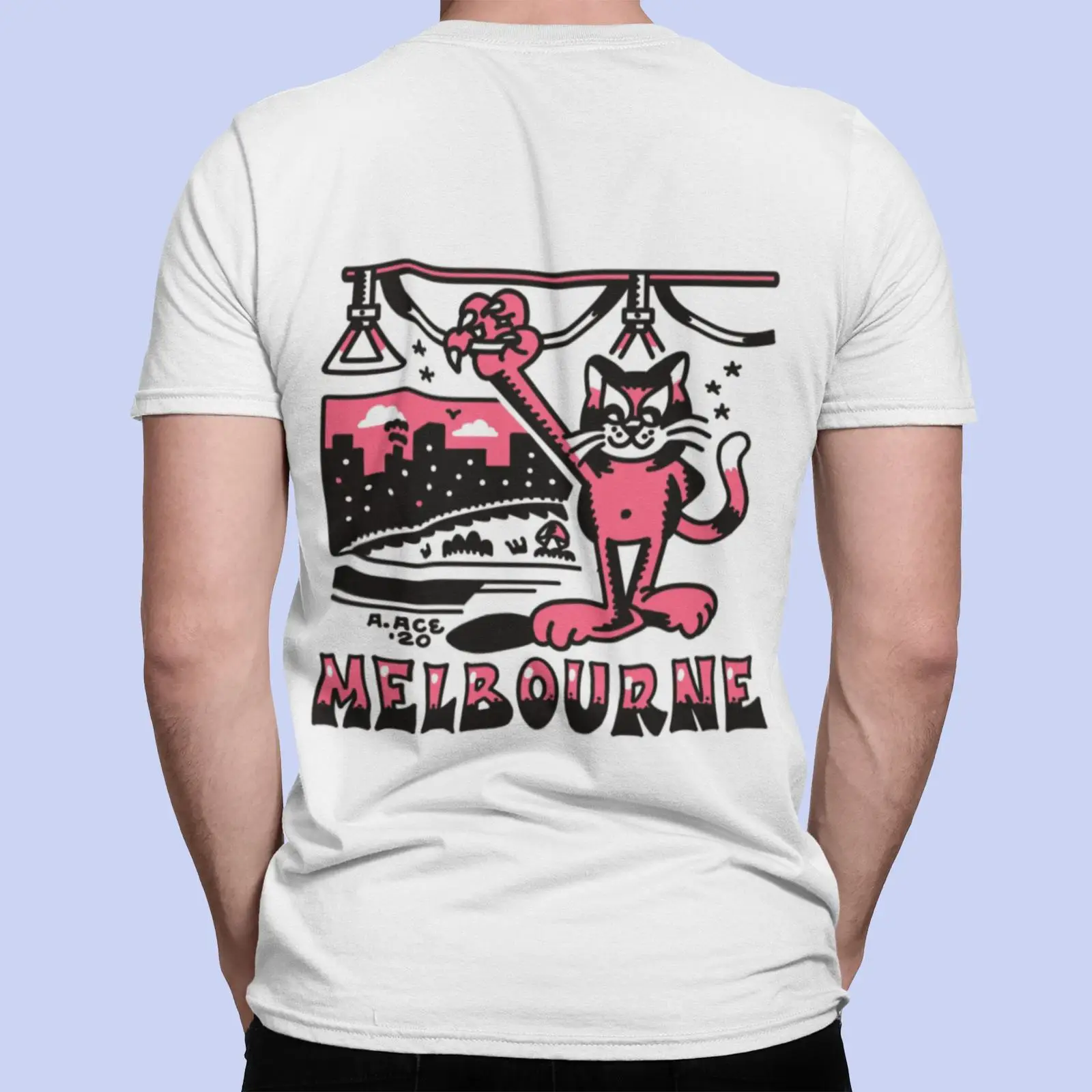 Vintage Fashion Melbourne - Melbourne Tram T-shirt Psychedelic Cat Melbourne