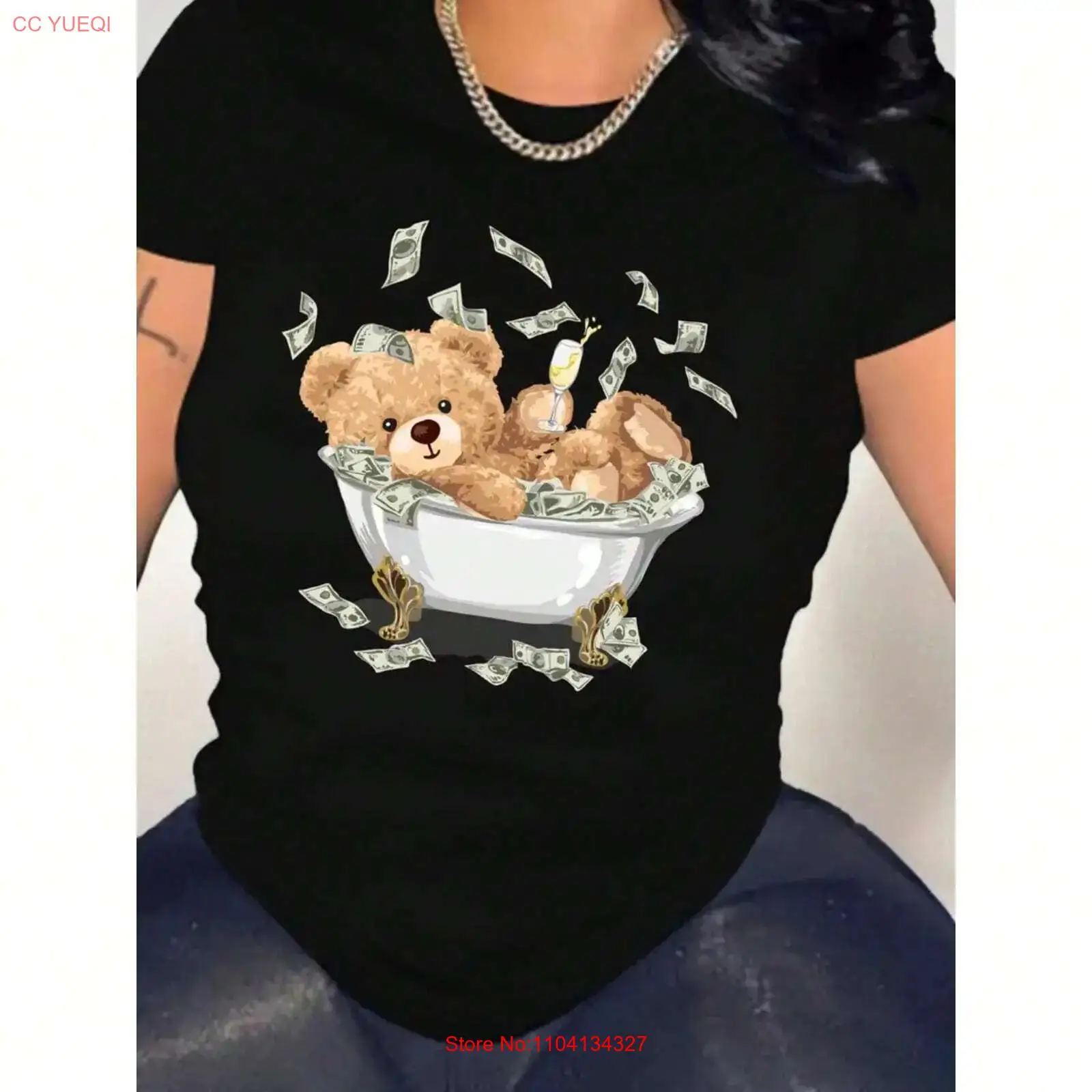 Vintage Fashion Patterns - Dollar Bear Dames T-shirt met katoenen