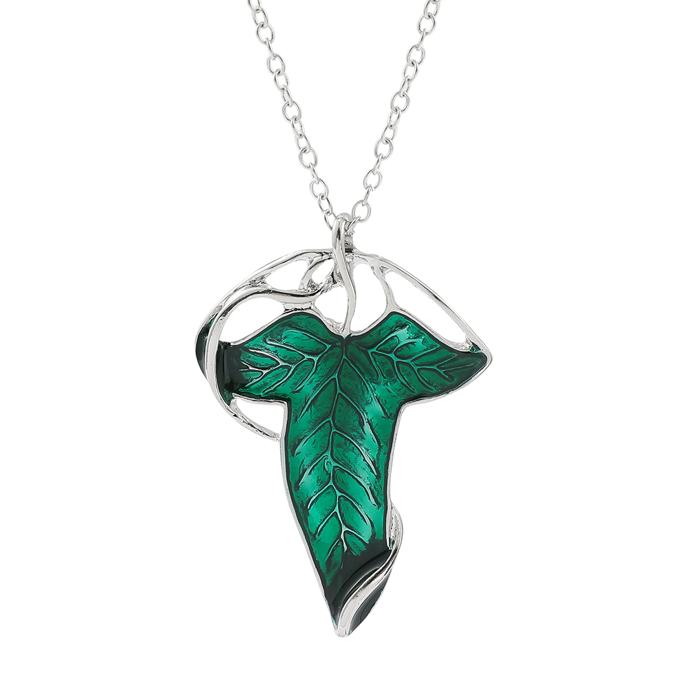 Vintage Fashion Show - Vintage groene blad hanger ketting prachtige