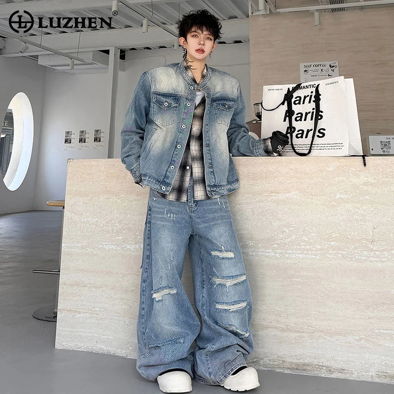 Vintage Fashion In 2026 - LUZHEN 2026 Herfst Vintage Gewassen Denim