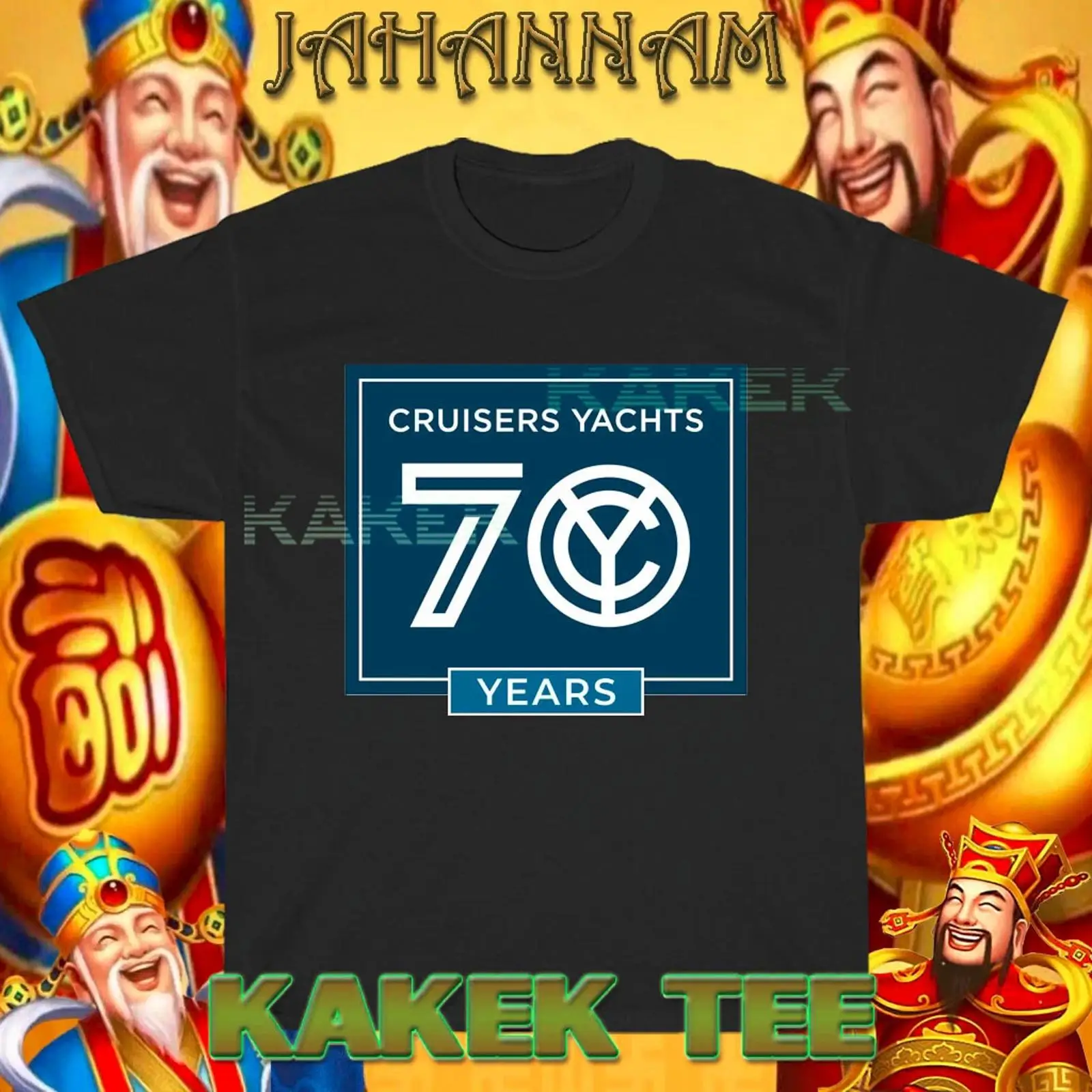 Vintage Yacht Fashion - Nieuwe Cruisers Yachts Performance 70-jarig logo