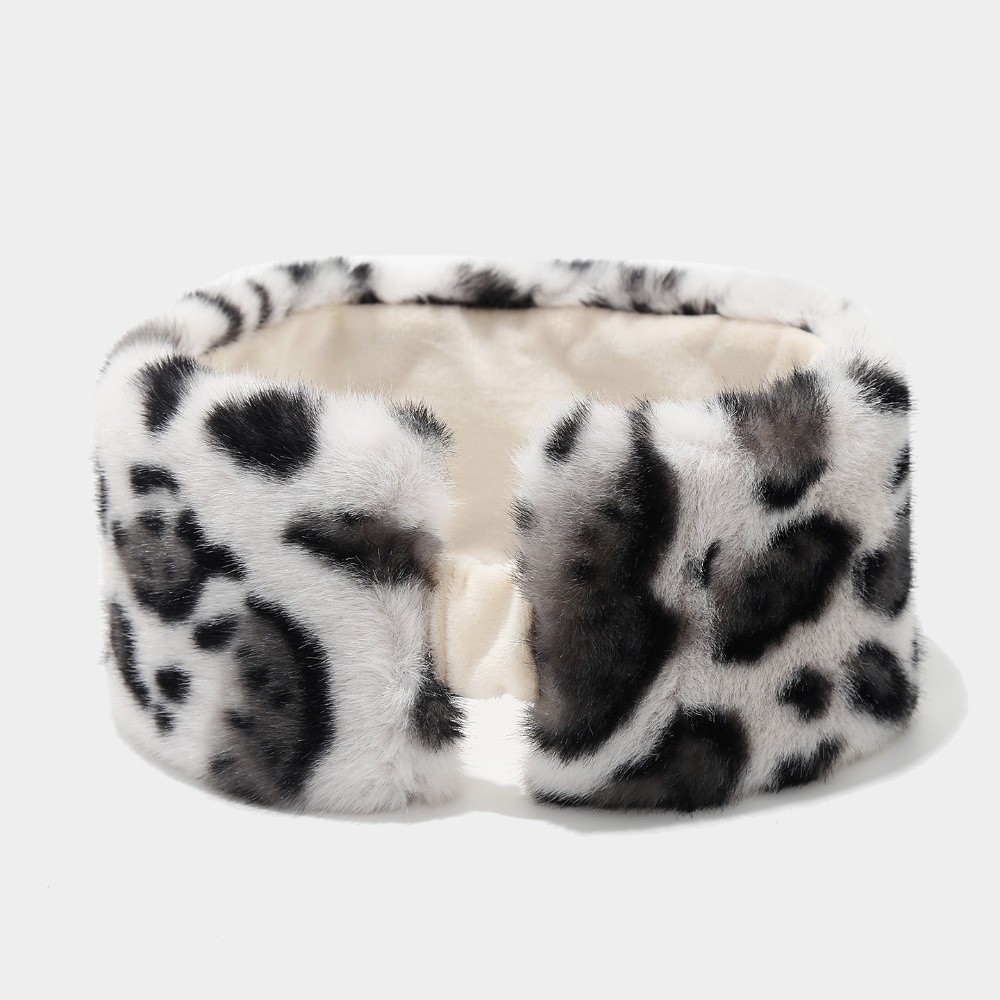 Vintage Fashion Show - Vintage, koudebestendige hoofdband met luipaardprint, winddichte,