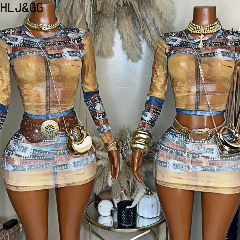 Vintage Fashion Patterns - HLJ&GG Mode Vintage Patroonprint Mesh Tweedelige