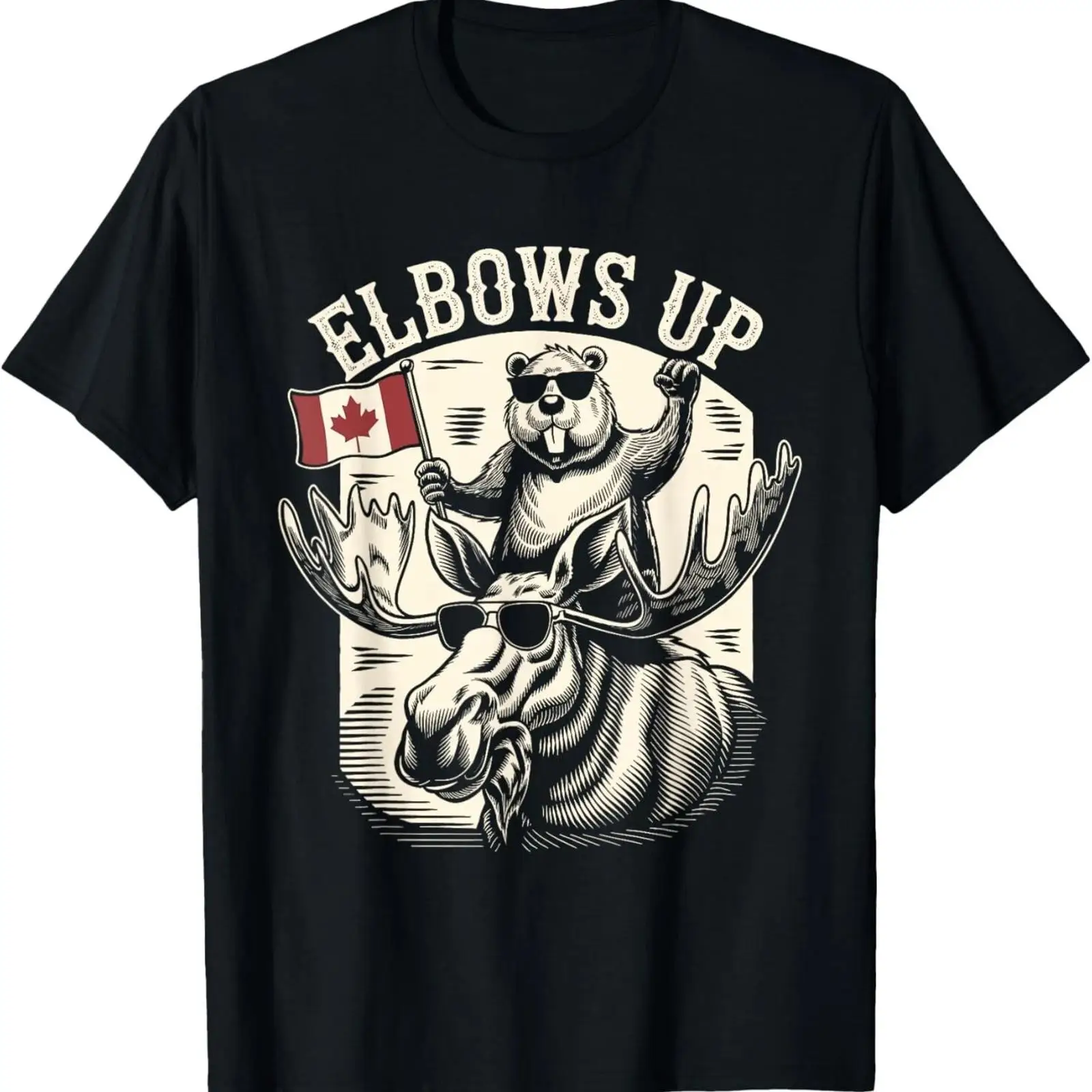 Vintage Fashion Canada - Elbows Up Grappig Canada Bever En