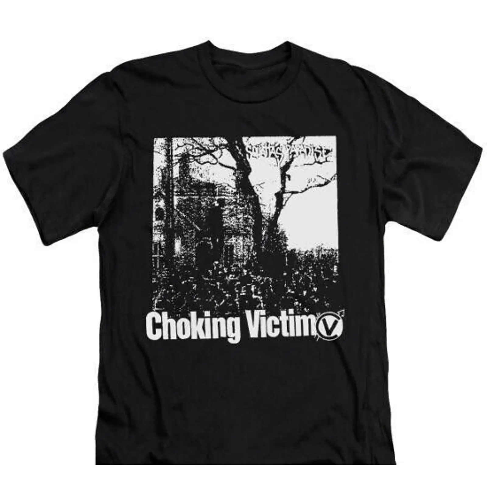 Vintage Fashion Victim Shirt - Choking Victim Squattas paradise unisex zwart
