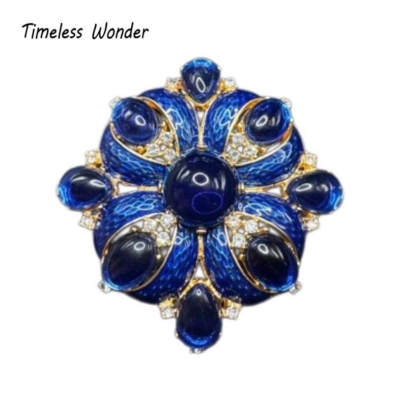Vintage Fashion Runway - Tijdloze Wonder Retro Emaille Zirkoon Geo