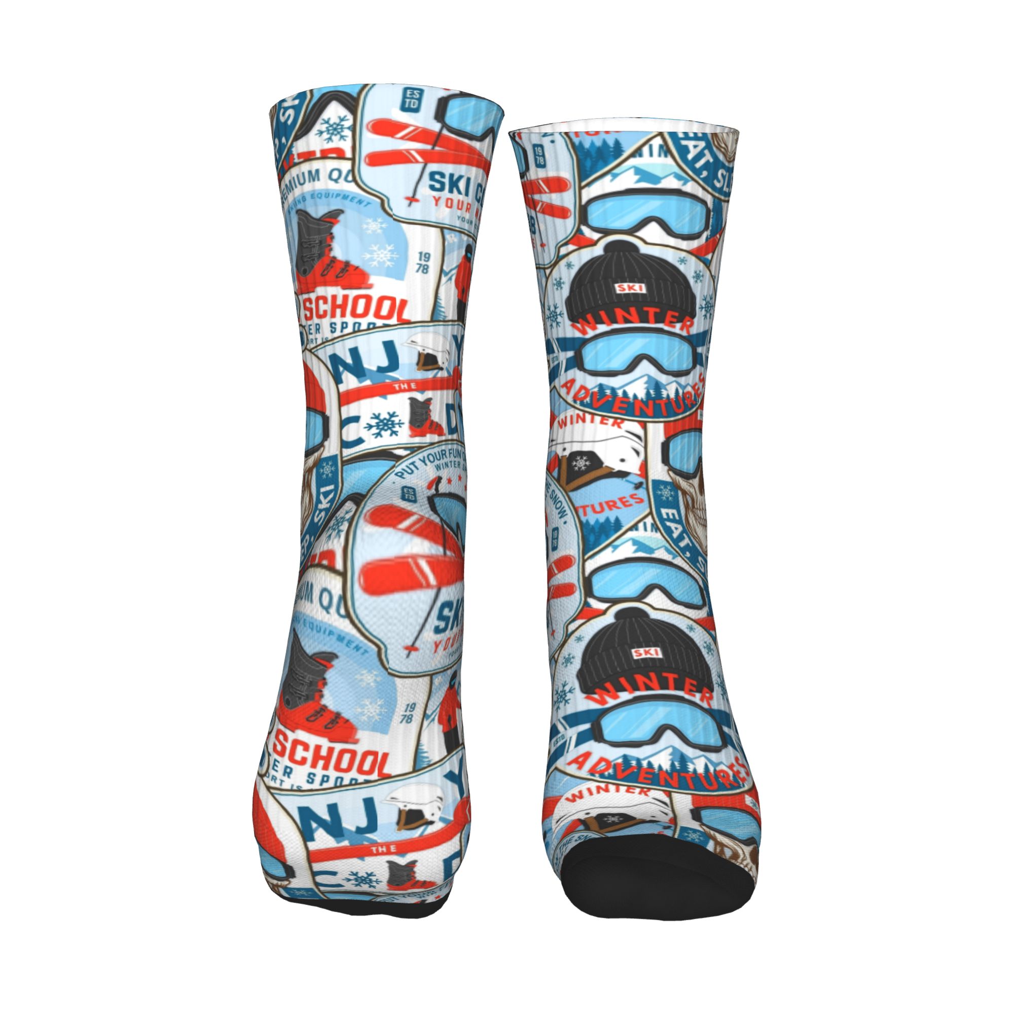 Vintage rood blauwe Ski Club n - Vintage Fashion Prints recensie en prijs