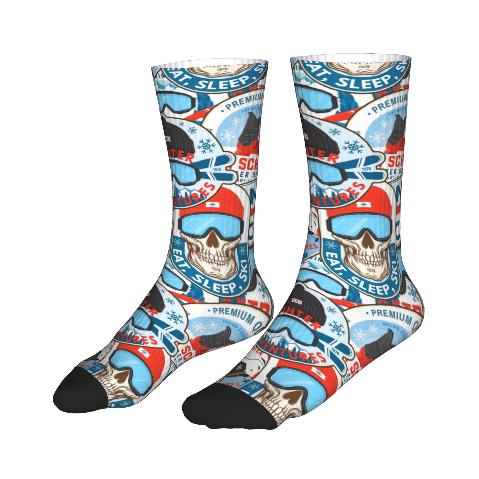 Vintage rood blauwe Ski Club n - Vintage Fashion Prints recensie en prijs