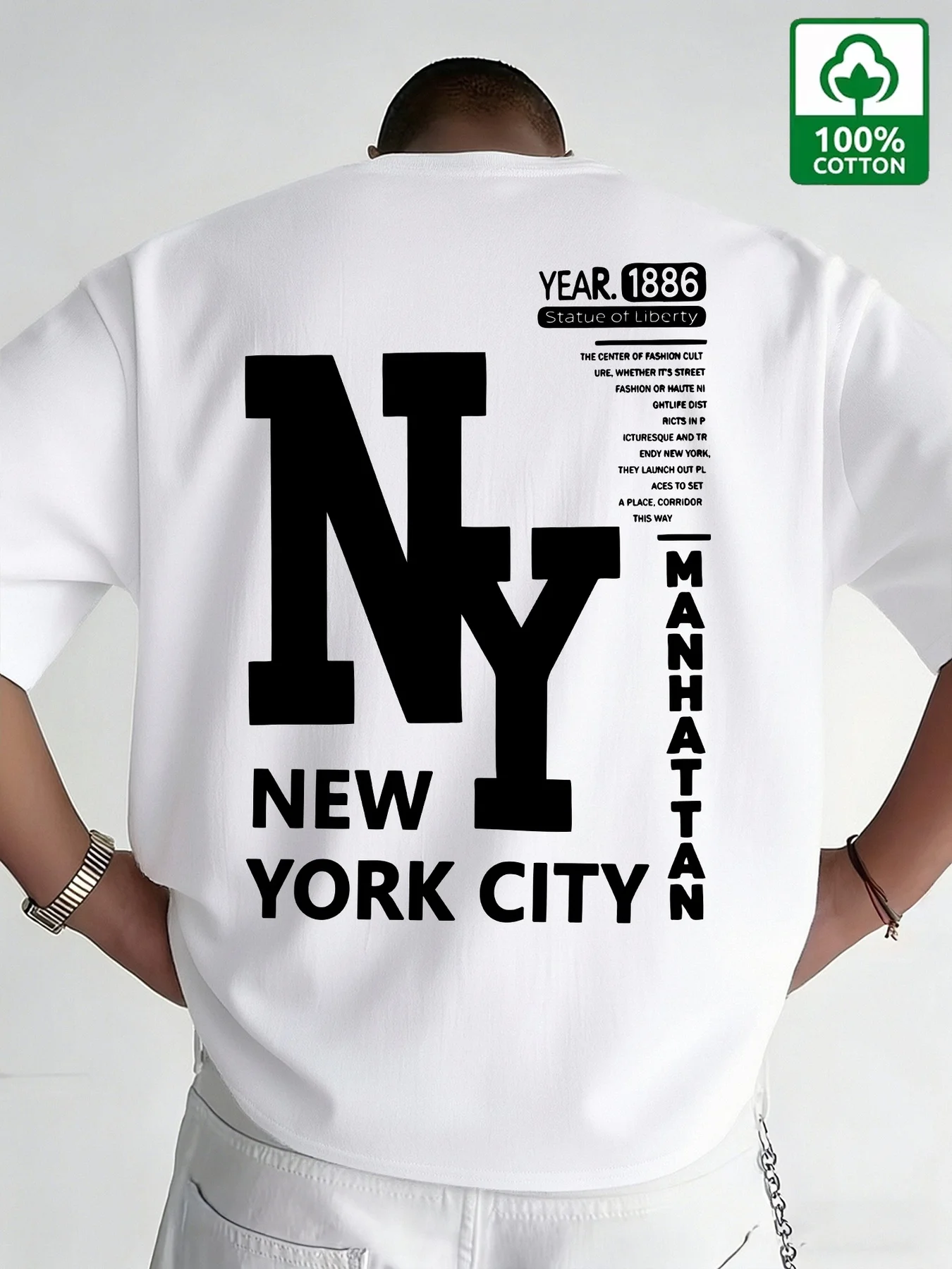 Heren NYC T-shirt Katoen New Y - Vintage Fashion New York recensie en prijs