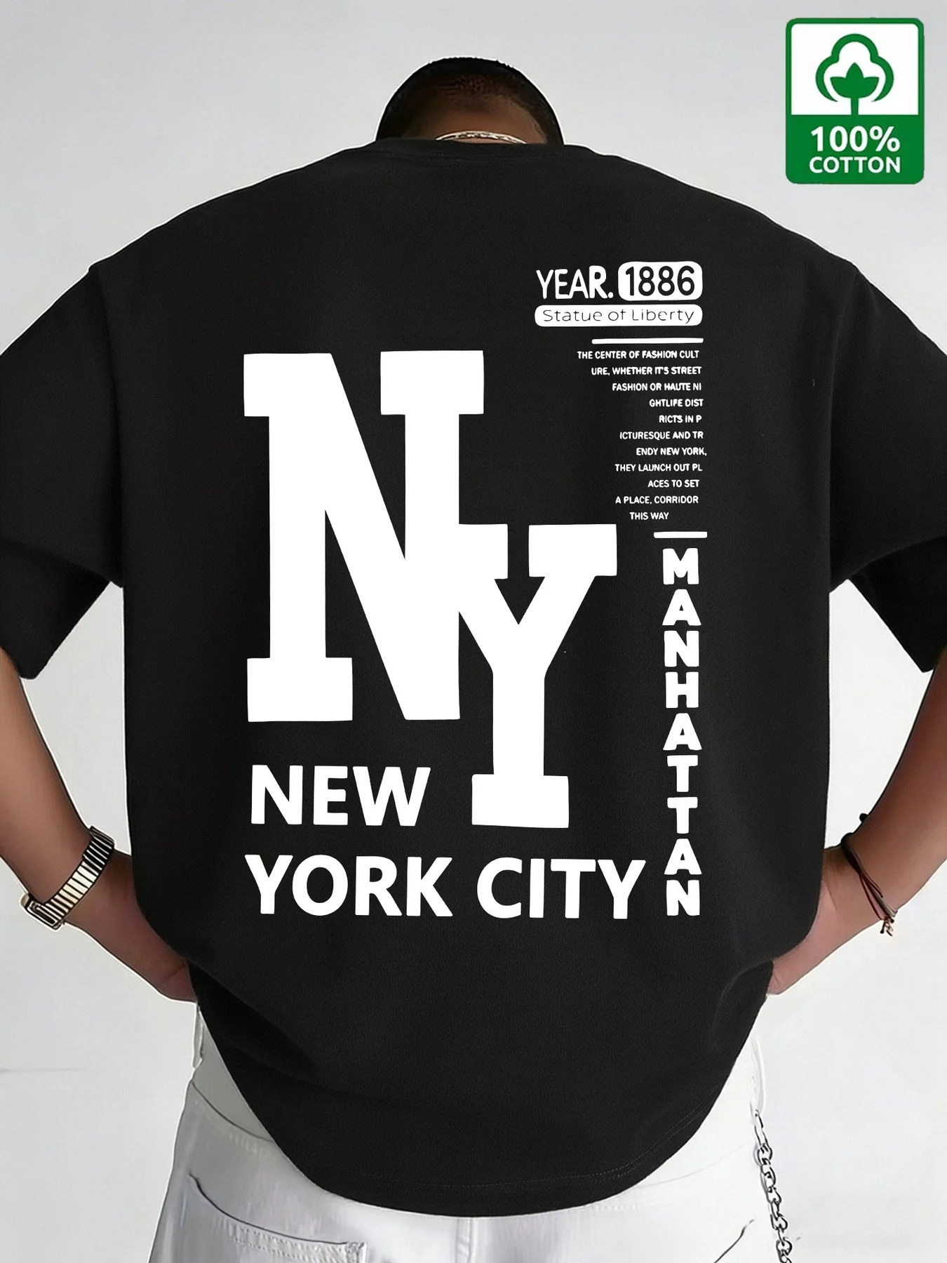 Heren NYC T-shirt Katoen New Y - Vintage Fashion New York recensie en prijs