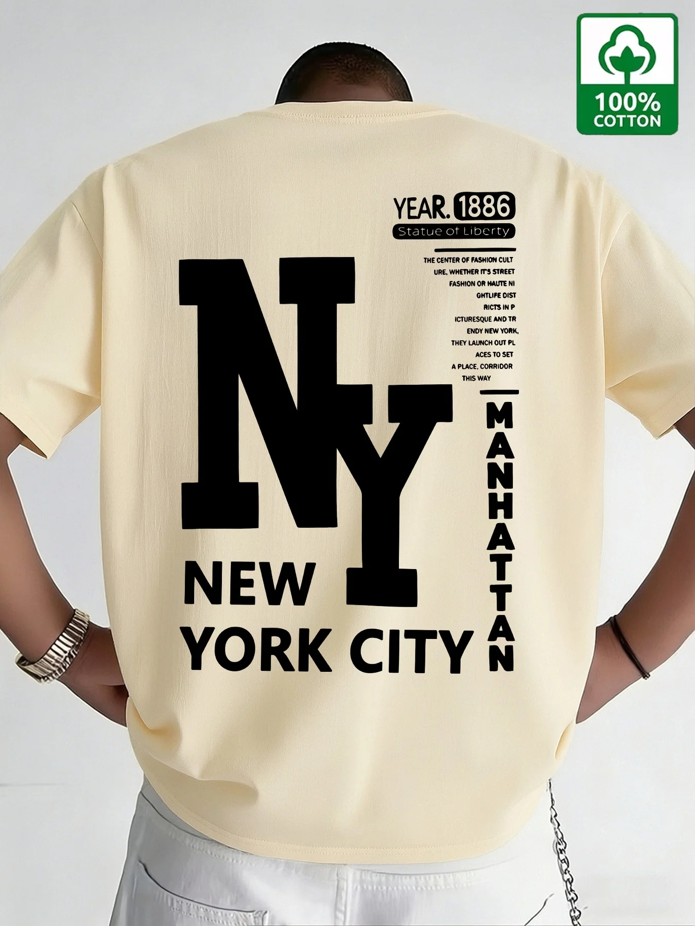 Heren NYC T-shirt Katoen New Y - Vintage Fashion New York recensie en prijs